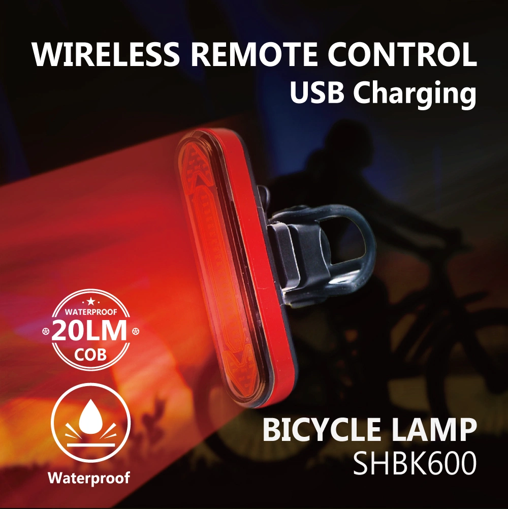 Wireless Remote Control COB LED Steering Bike Tail Bicycle Rear Light