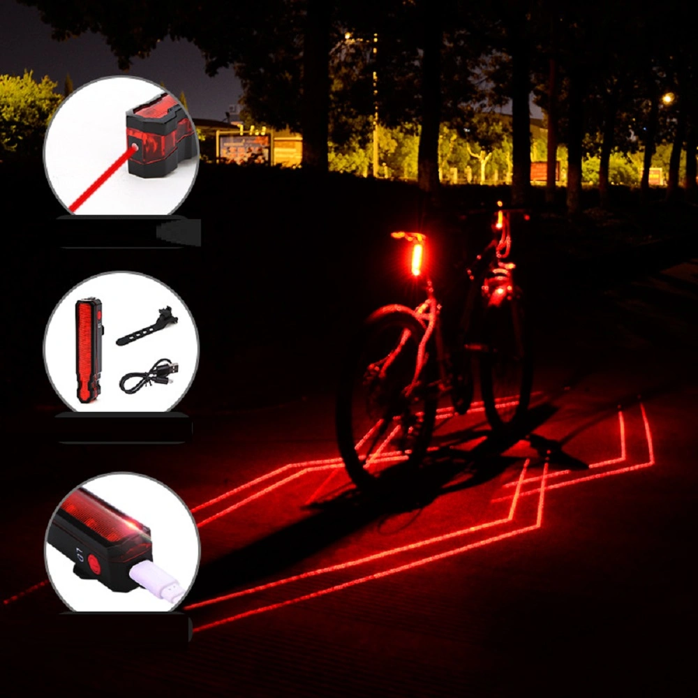 Bicycle Rear Light Helmet Flash Warning Light Safety Light Rechargeable for All Handlebars Universal Bicycle Taillight USB Wbb18308