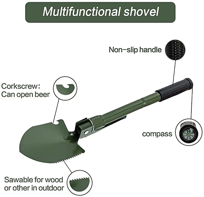 Camping Gear Outdoor Survival Shovel Folding Camping Multi-Function Outdoors Shovel Garden Tools Tactical Shovel