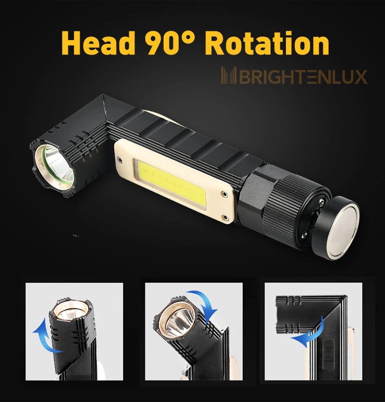 Brightenlux IP42 Waterproof LED Auto Repair Working Light 90 Rotation USB Charging, COB Side Light, Flood Lighting