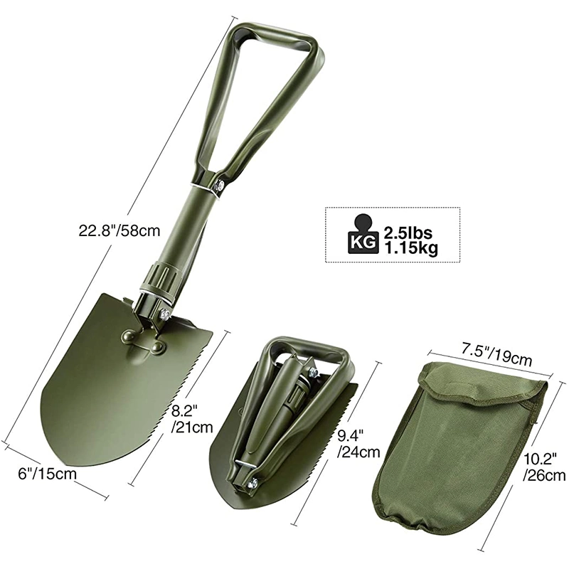 Custom Outdoor Camping Hiking Survival Shovel Folding Multifunction Tactical Shovel Multitool Outdoor Camp Shovel