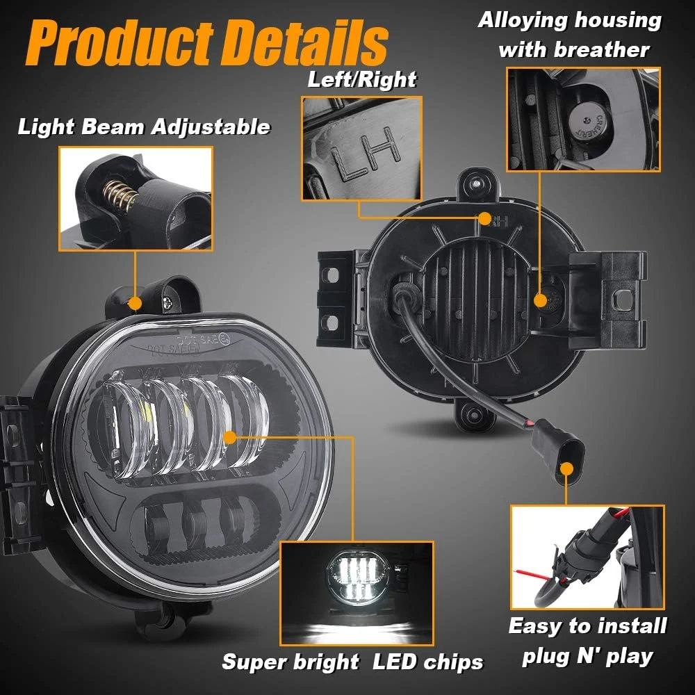 Car Accessories LED Fog Driving Lamp DRL Daytime Running Light for Dodge RAM 1500 2500 3500 2002 2003 2004 2005 2006 2007 2008