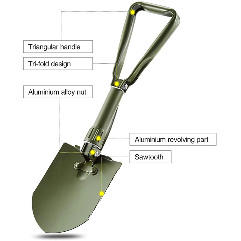Custom Outdoor Camping Hiking Survival Shovel Folding Multifunction Tactical Shovel Multitool Outdoor Camp Shovel