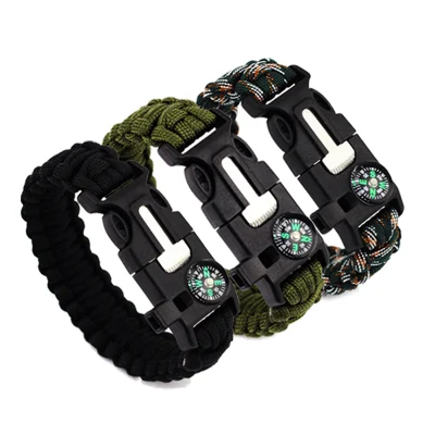 Activity Self Rescue Cord Bracelets Compass Survival Camping Travel Bracelet Men Professional Tools