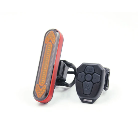 Wireless Remote Control COB LED Steering Bike Tail Bicycle Rear Light