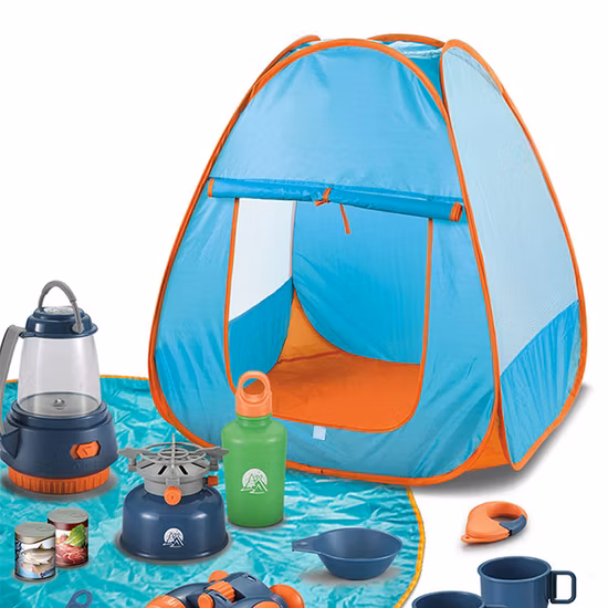 Children Outdoor Tent Set Pretend Play with Tool Toy Kids Adventure Camping Toys