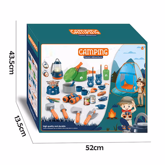 Children Outdoor Tent Set Pretend Play with Tool Toy Kids Adventure Camping Toys